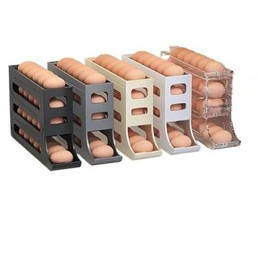 Imagem de Porta Ovos Deslizante Organizador Para Geladeira De 4 Camadas Automática Rolantes(1 PEÇA 4 ANDARES ALEATORIO)