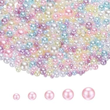Imagem de PATIKIL 1000 peças de pérolas sem orifícios, mini pérola sintética redonda de 3 mm, 4 mm, 5 mm, 6 mm, 8 mm, para arte, artesanato, joias, enchimento de vaso de unhas, festa de casamento, rosa claro