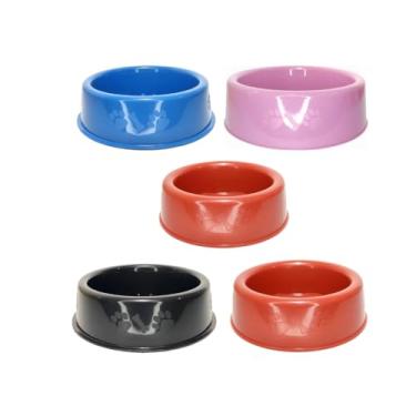 Imagem de Kit 5 Comedouros e Bebedouros para Cães e Gatos Potes Pets 600ml Cores Variadas