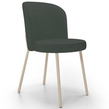 Imagem de Cadeira Para Sala De Jantar Cozinha Estofada Gavi Arena L02 Linho Verde Musgo - Lyam Decor