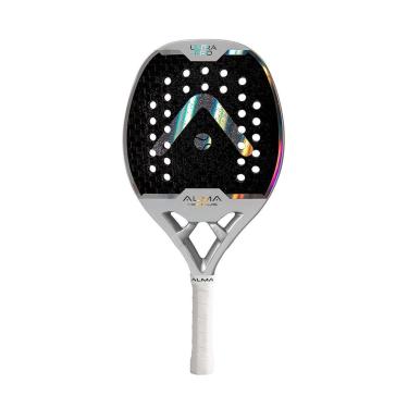 Imagem de Raquete Beach Tennis 12K Ultrapro Branca e Prata Alma Genius-Unissex