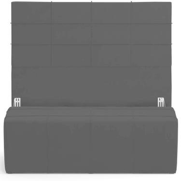 Imagem de Kit Cabeceira Cama Box Queen 160cm Com Calçadeira Roma W01 Suede Preto - Lyam