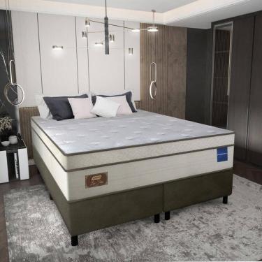 Imagem de Cama Box Conjugado Queen Com Colchão 158x73x198 Lux Firm Gazin Cr35315 Areia Marrom