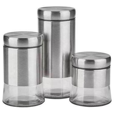 Imagem de Kit 3 Pote Inox Mimo Style Vítreo Fechamento Hermético
