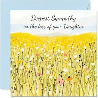 Imagem de Stuff4 Cartão de simpatia Loss of Daughter - Field of Memories - Cartões de luto de luto para adultos, cartões de felicitações de 14 cm de condolências pensando em você