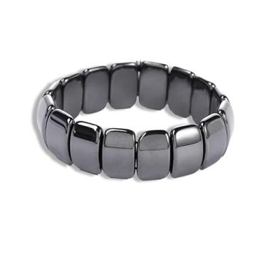 Imagem de Pulseira de hematita para homens e mulheres, joia de pedra de hematita masculina acessório de presente de aterramento, Medium, Latão, Sem Pedra Preciosa