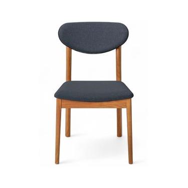 Imagem de Cadeira De madeira Catarina Encosto e Assento Estofado 50 x 84 x 58 cm (L x A x P) - Cor Champagne Tecido Linho 152B