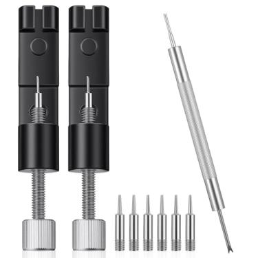 Imagem de ValueBargain 2 ferramentas de elos de relógio, ajustador de relógio e ferramenta de redimensionamento de relógios, kit de remoção de elos de pulseira de metal com empurrador de pino para