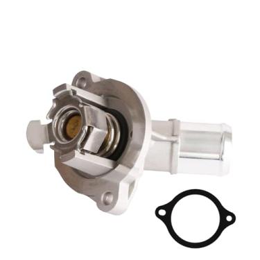 Imagem de MITZONE Conjunto de carcaça de termostato de refrigeração de motor de alumínio compatível com Chevy Cruze 2016-2019 Equinox 2016-2022 Buick Encore 2016-2025 Malibu 2018-2025 GMC Terrain