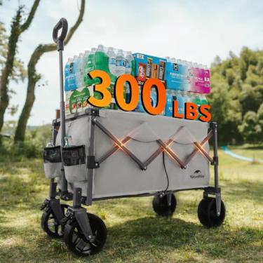 Imagem de Naturehike Carrinho dobrável Big Wheels, vagões de praia com capacidade de 150 kg para areia, carrinho dobrável resistente com freios, carrinho de jardim dobrável portátil para uso externo