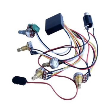 Imagem de JunZheHub Circuito de Pré-amplificador para Baixo Elétrico, Peça de Reposição, Pré-cabeado para Captadores de Baixo Ativos E Passivos, 3 Bandas
