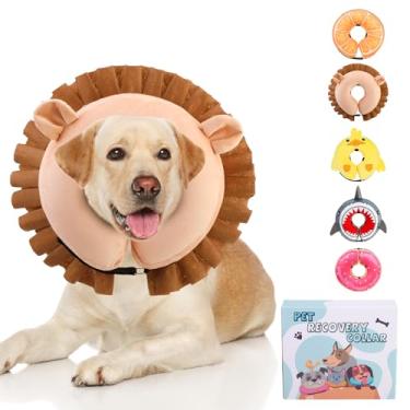 Imagem de KOOLTAIL Coleira Alternativa Para Cone De Cachorro, Inflável Macio Cães Pequeno, Médio E Grande Porte, Ajustável Em Formato Rosquinha Gatos Após Cirurgia, Recuperação Com Sistema Anti-Lambedura Apri