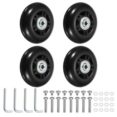 Imagem de YELARXI Replacement Luggage Wheels, Suitcase Wheels Replacement Kit 68x24mm & 2 Set & Rubber & Black - Fitting for (Swivel Caster Bearings Repair/Replacing/Roller Bag/Suitcase/Spinner)