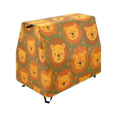 Imagem de Qilmy Cartoon Lion Faces Kids Water Table Cover, Duty Waterproof Patio Table Covers for Outdoor Toddler Splash Tables, UV Resistant & Dustproof Play Table Protector, Cover Only
