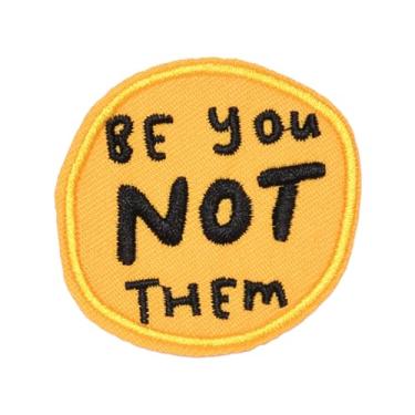 Imagem de Ruoming 1 PÇ Emblema bordado de frase com aplique de crachá de ferro na costura (5 x 5 cm)