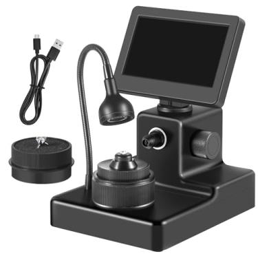 Imagem de Visualizador de cinto de diamante portátil, microscópio digital LCD de 4,3 polegadas com luz de preenchimento de LED, ampliação de 50-1000x, comprimento focal ajustável, para teste de diamante