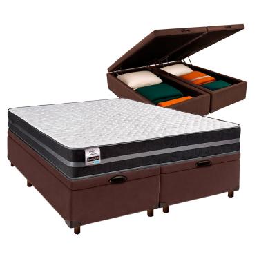 Imagem de Cama + Bau Blindado e Colchão Molas Ultralastic Queen - Bogota Inducol