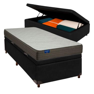Imagem de Conjunto Cama Box Bau Blindado Solteiro + Colchão D33 Orthotech Inducol