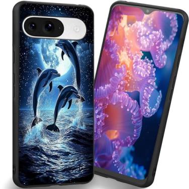 Imagem de RUUHLJLET Projetada para Google Pixel 10/10 Pro de 6,3 polegadas, capa fosca macia oferece proteção total (golfinho fofo)