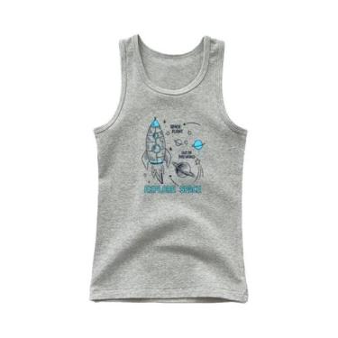 Imagem de Camiseta Sem Mangas De Algodão Para Menino Com Estampa De Barco, Top D