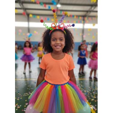 Imagem de Tiara Colorida Infantil com Pompons, Headband Espiral Festivo, Acessório para Cabelo, Fantasia para Crianças carnaval