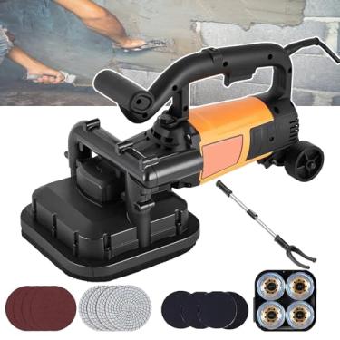 Imagem de KKSOUFX MáQuina De Lixar SuperfíCies De Concreto, Com 4 CabeçAs De 4 Polegadas E Disco De Lixa Diamantado (3 Discos), 3800w, 0-6000 Rpm, Para Lixar Concreto, Cimento, MáRmore E Granito