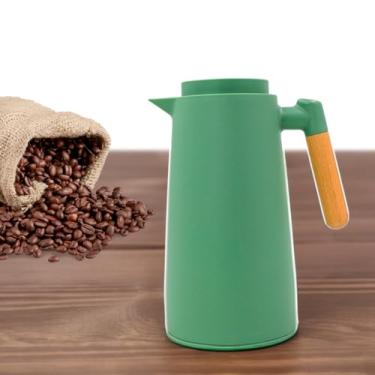 Imagem de Kit 10 Garrafa Termica Jarra Inox Cafe Cha 1 Litro Cabo Madeira