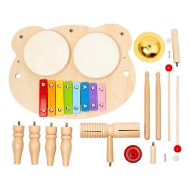 Imagem de Bateria para Crianças,Instrumento Musical de Percussão Multifuncional em - Conjunto Musical - para Crianças Aniversário Natal Prática de Jogo Atividade Divertida