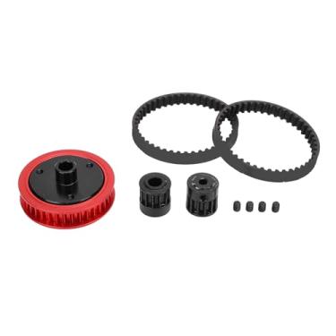 Imagem de HUIOP Engrenagem de Polia de Transmissão Correia Carro RC, Engrenagem Transmissão Correia Base Roda Ajustável Liga Alumínio para Axial SCX10 1/10 90046 90047,