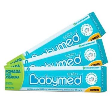 Imagem de Pomada De Assaduras Kit Com 3 Bisnagas De 45g Cada Azul - Babymed