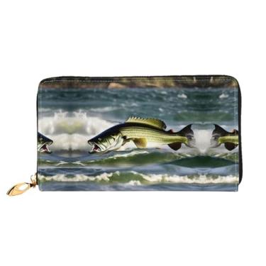 Imagem de XLLingL Carteiras de cartão de crédito impressas, bolsas longas de couro femininas, carteiras com zíper, carteira de viagem simples