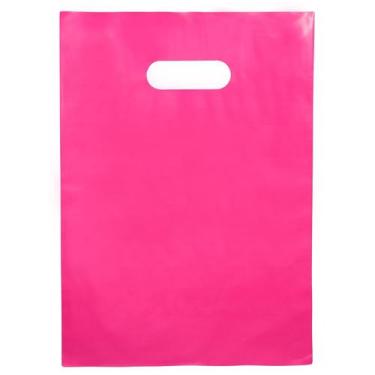 Imagem de Sacola de compras de plástico Infinite Pack rosa 23x30cm, pacote com 1