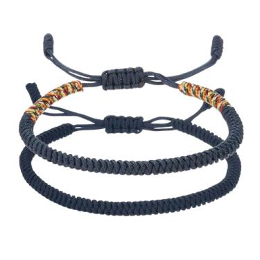 Imagem de PATIKIL Pulseira de corda trançada feita à mão da Lucky, pulseira de proteção de oração ajustável para presentes de aniversário de família e mulheres, One Size, Tecido, Sem Pedra Preciosa