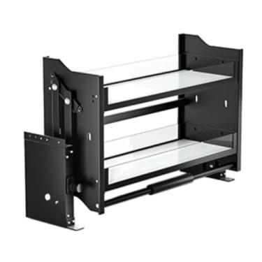 Imagem de Organizador de armário de prateleira retrátil, economia de espaço, adequado para cozinha, bar, café, armário e sala de armazenamento, capacidade de carga 20 kg (tamanho: 81 x 28 x 54 cm) ()