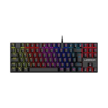Imagem de Teclado Mecânico Gamer Warrior Royal Cross, RGB, Switch Blue, TKL, ABNT2, Preto - TC312-Unissex