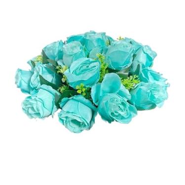 Imagem de Buquê de Rosas Artificiais com Folhagem – Kit com 2 Unidades (24 Flores Cada) para Decoração, Casamento e Ambientes Internos(Verde 4581/3916,2)
