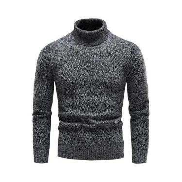 Imagem de Suéter Masculino Slim Fit De Fleece Com Gola Alta, Quente Para Outono 
