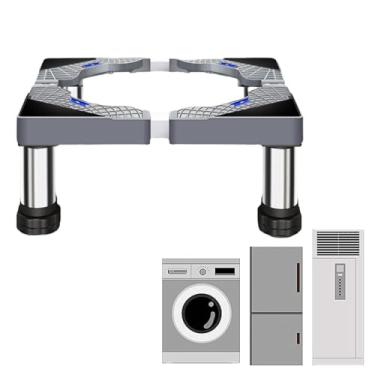 Imagem de Pedestal de arruela portátil 28 de largura universal com 3 pés fortes para secadora ajustável, máquina de lavar e geladeira, base ajustável multifuncional, cinza, 15 cm