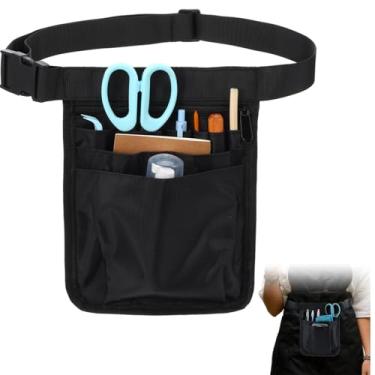 Imagem de XLIUAX Bolsa de cintura para servir, bolsa de acessórios de garçonete de restaurante, bolsa utilitária com cinto ajustável para restaurantes, trabalho, avental de servir, jardinagem, enfermagem, 24 x