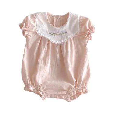 Imagem de Macacão De Verão Para Bebê Menina Com Bordado Floral, Roupão De Recém-