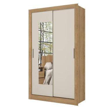 Imagem de Guarda Roupa Solteiro City 2 Portas Flex Glass Capuccino Off White Menta - Thb