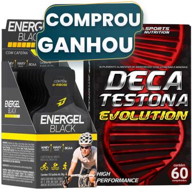 Imagem de Gel Energel Black c/ Cafeína Caixa + Deca Testona Evolution