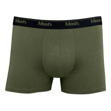 Imagem de Cueca Mash Boxer Malha Dupla Algodão, Verde, M - 42/44