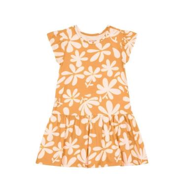 Imagem de Vestido infantil menina de flores Brandili -Laranja-Feminino