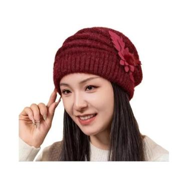 Imagem de Gorro De Lã Quente E Espesso Com Ponto Trançado, Proteção Contra O Ven