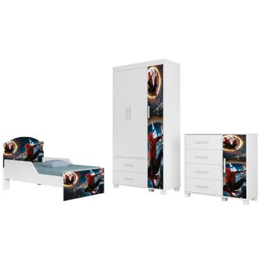 Imagem de Quarto Infantil 3 Peças Com Mini Cama Herói Aranha Z53 - Mpozenato