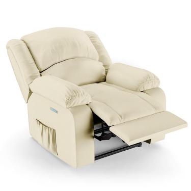 Imagem de Poltrona Do Papai Reclinável Pietra Elétrica Led Fh9 Pu Bege - Mpozenato