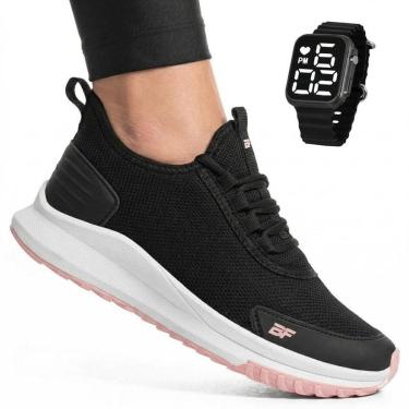 Imagem de Tênis Feminino Para Malhar Academia Leve e Macio BF Shoes + Relógio Digital-Feminino