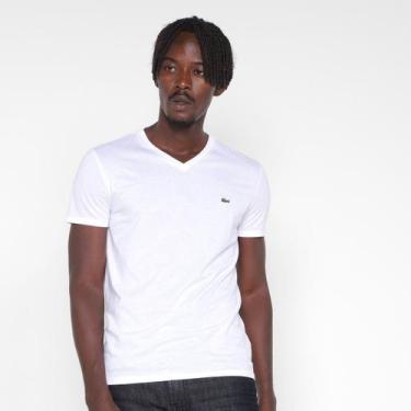 Imagem de Camiseta Lacoste Logo Masculina, Branco, M