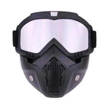 Imagem de Capacete De Motocicleta Com Óculos Removíveis, Máscara Tática Para Mot